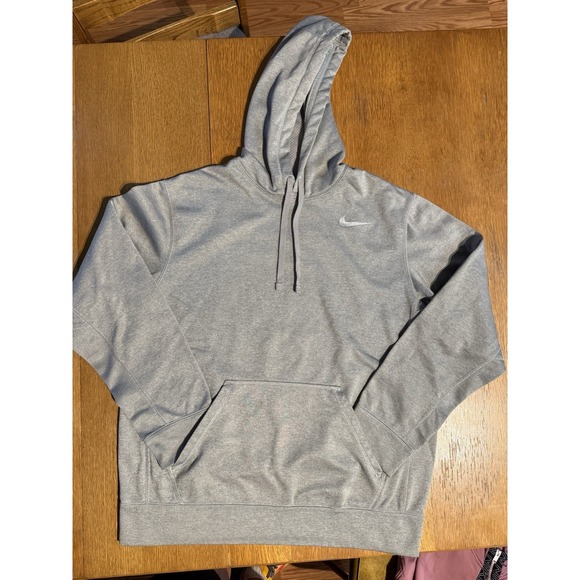 Nike Therma FIT Hooded Men Fitness Training Pullover Hoodie Heather Grey L - Picture 1 of 8